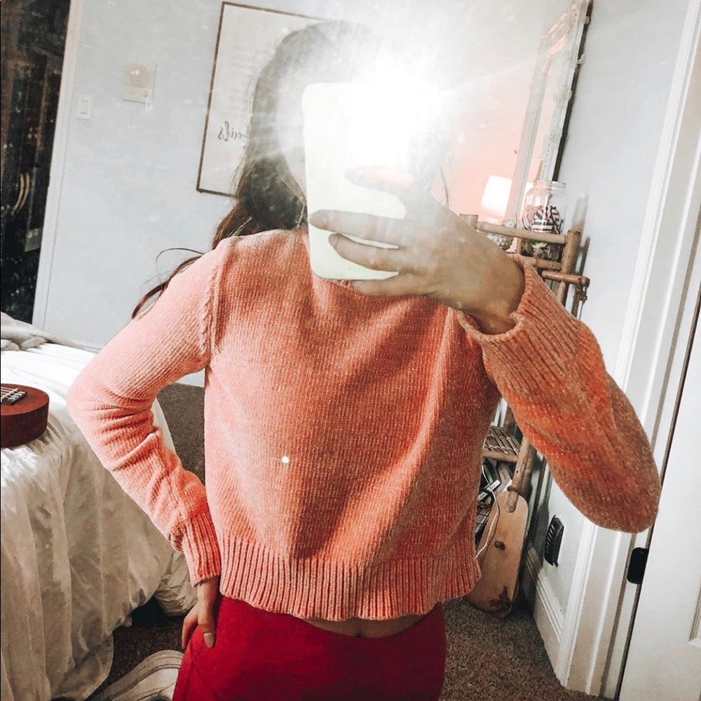 peachy sweater